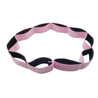 China Double Sided Resistance Band Rose Number Dance Fitness Wholesale Long Yoga Stretch Nylon Elastic Strap Durable Gymnastics for sale