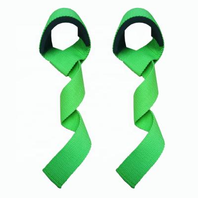 China High Quality Custom Weight Lfiting Cotton Weightlifting Green Hand Straps for sale