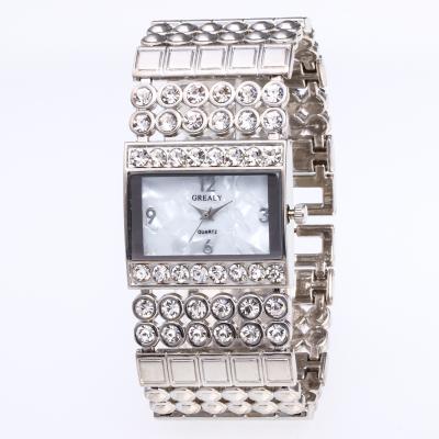 China Small three needle quartz watch dial rhinestone decoration ladies watch festival gift rectangular quartz watches for sale