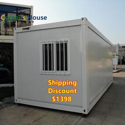 China Cgreens Modern House 20 Feet Flat Pack Prefab Container Worker Housing Container Home Family Living Home for sale