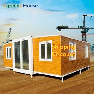 China Cgreens House Flat Pack China 40ft Modern Economic Luxury Model Home Prefab Modular Expandable Container Home for sale