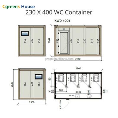 China Cgreens Modern Portable Prefab Modular Toilet Container House Unit Container House Shower Toilet Public Bathroom for sale