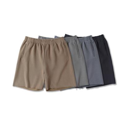 China Factory Supply Popular Old Washed High Street Mens Solid Color Breathable Shorts With Raw Edge for sale