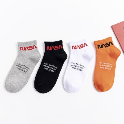 China Sporty Heron Preston Nasa Knocks Popular Europe Hip Hop Street Men's Anklet Women And Girl Personality Cotton Breathable Socks for sale