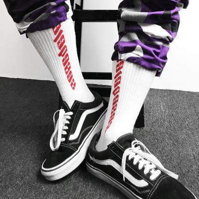 China Casual Unisex Sporty Calabasas Streetwear Kanye West Ins Crew Socks Men's Cotton Hip Hop yeezy letter bangs long skateboard socks for sale