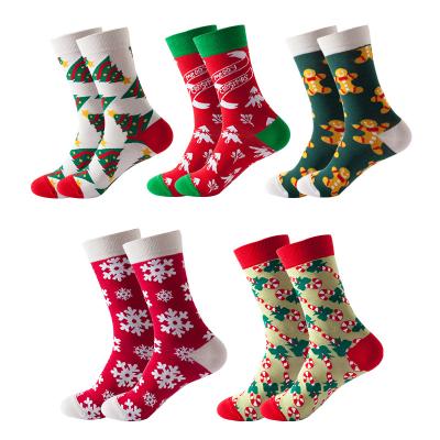 China 2021 Sporty Funny Christmas Socks For Women Cute Cotton Socks Women Calcetines for sale