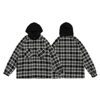 China Breathable Fashion Brand Represent Plaid Jacket Off Shoulder Autumn High Street Mens Sweatshirts With Hood for sale