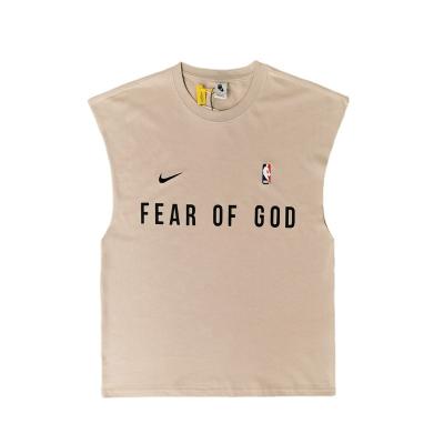 China Anti-pilling AIR FOG FEAR OF GOD Casual Sleeveless Vest 100% Cotton Shirt Sleeveless Sports Tank Tops For Men for sale