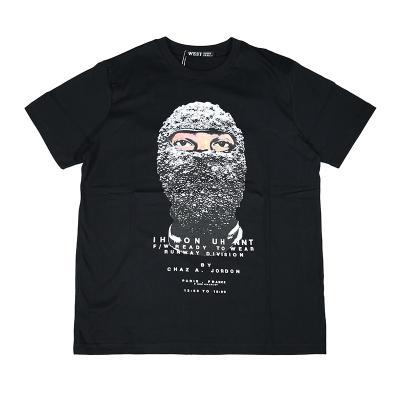 China 100% custom made high quality pearl masked cotton hip-hop anti-wrinkle logo digital t-shirt printing anti-wrinkle anti-pilling men's t-shirt for sale