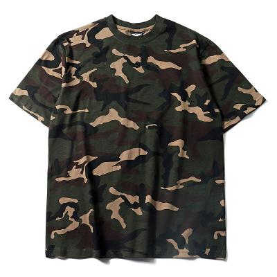 China Prints fashion streetwear hip hop camouflage kanye t shirts mens t shirts off the shoulder oversized t shirts short sleeve for sale