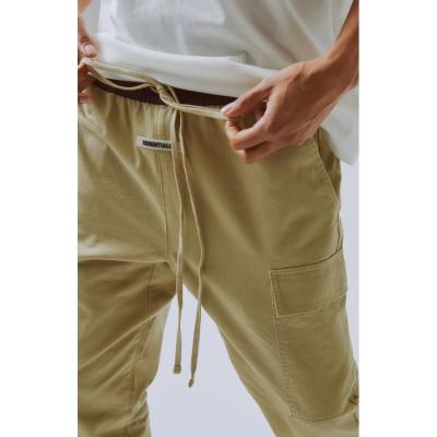 China High Quality Streetwear Mens Cargo Pants Joggers Mens Basics Logo Embroidery Anti-pilling Pants Khaki for sale