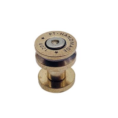 China Brass Rivets Nolvo World 2 Sizes 6.8mm Brass&Steel Round Rivet Copper Rivets For Leather, Bags for sale