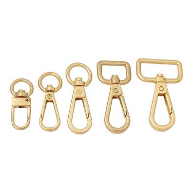 China Good Load Bearing Features and Impact Resistance Nolvo World Satin Gold 5 Size 10-11-13-16-20-25mm Heavy Duty Swivel Clasp Lanyard Snap Hooks Swivel Hooks Hangers Bag equipment for sale