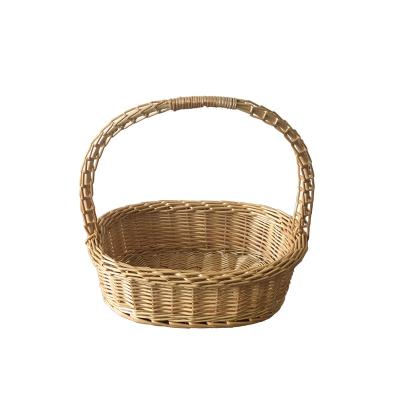 China Sustainable Oval Shape Easter Basket Baskets With Long Handle Wholesale for sale