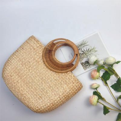 China 2019 Fashion New Design Natural Straw Hand - Woven Purses Handbags Women For Ladies With Rattan Handle for sale