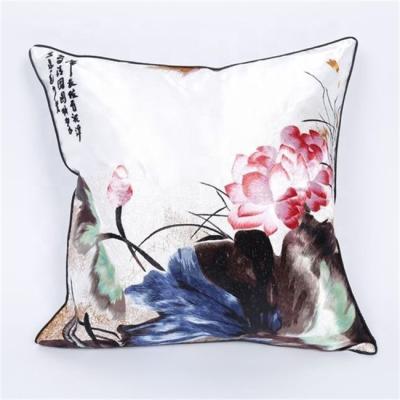 China Oriental Simple Luxury Quality 60 x 60 Cushion Covers Embroidered Patterns Silk for sale