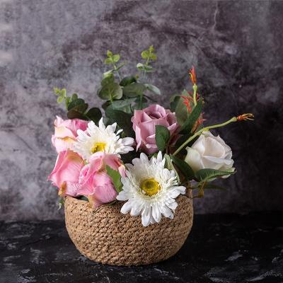 China Sustainable set of 2 series 100% pure handmade - woven flower basket flower basket from china manufacturer for sale