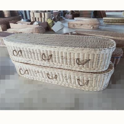 China The European style luxury biodegradable plant plankton and wicker casket funeral wholesale for sale