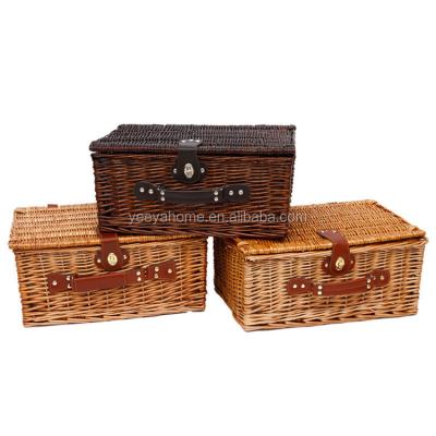 China Wholesale Promotion Large Sustainable Wicker Rattan Willow Picnic Basket Customized Basket for sale