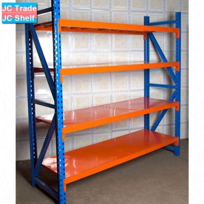 China Corrosion protection metal shelf warehouse factory storage rackssupermarket heavy duty foldable steel shelves for sale