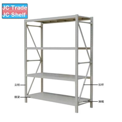 China Low Price Corrosion Protection Stacking Shelves Customized Light Duty Metal Warehouse Shelf Storage Rack For Warehouse for sale