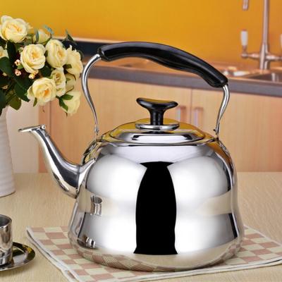 China Durable Silver Tea Kettle 4L Stainless Steel Metal Kettle Whistling OEM Custom Boxed Time Packing Tech Pieces for sale