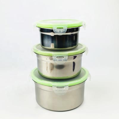 China Disposable 3 Piece Stainless Steel Storage Bowl Set for sale