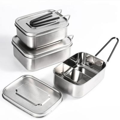 China Hot Sale 3 Chamber Lunch Box 304 Stainless Steel Microwavable Food Bowl for sale