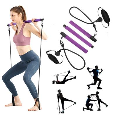 China Conway PLSB 001 Yoga Pilates Exercises Fitness Home Indoor Exercise Yoga Stick Portable Pilates Bar Kit With Resistance Band for sale