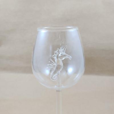 China Hot Selling Red Wine Seahorse Glass Cup Seahorse Glass Cup Seahorse/Hot Handmade High Quality Seahorse/Wine For Super Markets for sale