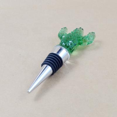 China Non spill wholesale custom cactus silicone wine bottle stopper set/wine glass stoppers/custom glass lid stopper for wine packaging industry for sale