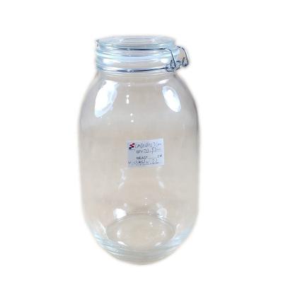 China Freshness preservation factory supply large quantity 3L volume round shape storage jar glass/sealing glass bottle/glass sealing jar for super market for sale