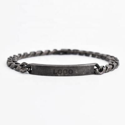 China TRENDY Jewelry Custom Name Stainless Steel Chain Bracelets For Men for sale