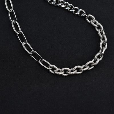 China Fashionable Hot Selling Simple Cuban Link Chain Hip Hop Custom Silver Necklace for sale