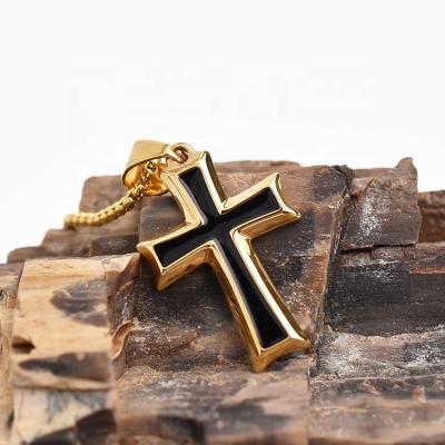 China FASHIONABLE Trendy Gold Plated Stainless Steel Cross Pendants Chain Necklaces for sale