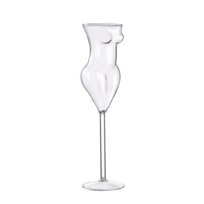 China Morden New Arrival Luxury Elegant 200ml Women Hand Blown Body Shaped Martini Glass Cheap Cocktail Glass for sale