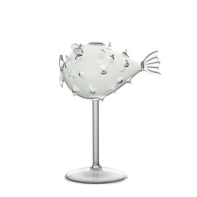 China Morden Luxury INS Ready To Ship Hand Blown Globefish Martini Glass Cocktail Glass Cheap Cup for sale