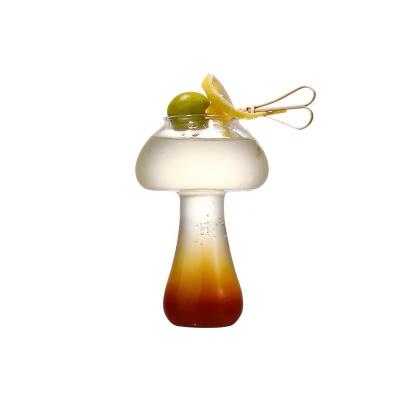 China Cute INS ready to ship hand swollen creative mushroom shaped cocktail drinking glass for sale