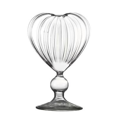 China Central Institute of Statistics cute ready to ship hand cocktail swollen creative striped heart-shaped drinking glass for sale