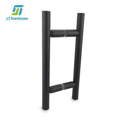 China Modern American CR L Shower Room Matt Black Ladder Style Back Support Glass Door Pull Handle for sale