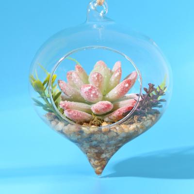 China Europe factory direct sales Succulents hanging vase clear glass bottle creative decorative hanging crafts hanging glass vase for sale