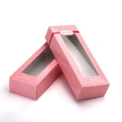 China Handmade Clear PVC Front Window Cardboard Paper Corrugated Packing Box With Custom Logo for sale