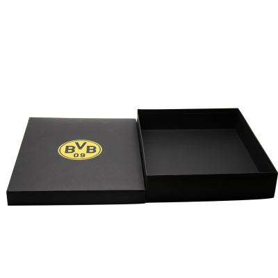 China Handmade Rectangle Luxury Hard Paper Cardboard Matte Black Gift Clothing Box Custom Size for sale