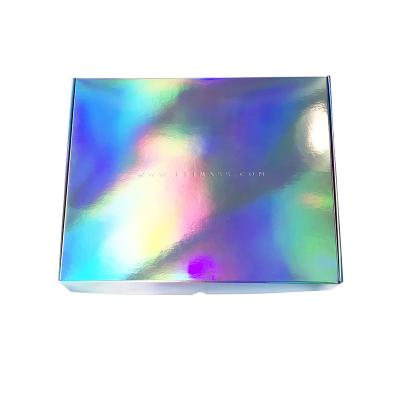 China Recyclable Custom Foldable Paper Packaging Display Rainbow Holographic Mailing Box for sale