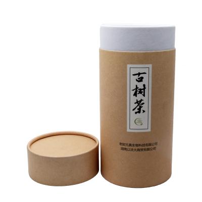 China Hot-selling Handmade Brown Round Paper Packaging Box Kraft Paper Cylinder Gift Tube Coffee Tea Custom Box for sale