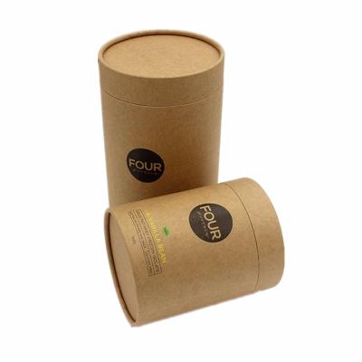 China Handmade Wholesale Luxury Stamping Logo Cardboard Perfume Packaging Round Kraft Paper Tube Box for sale