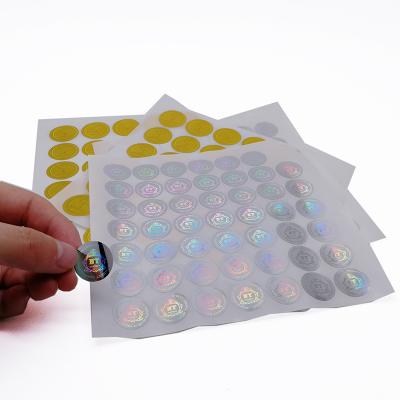 China Custom waterproof gold foil holographic sticker printing with own brand logo for sale