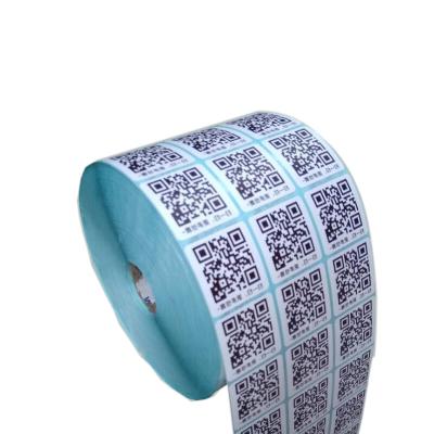 China Round or square security qr code label sticker adhesive waterproof paper printing for sale