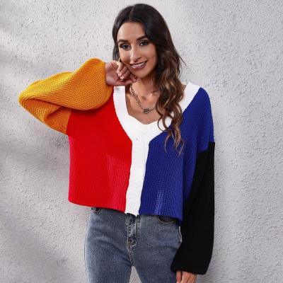 China 2022 Hot Selling Anti-wrinkle V-Neckline Long Sheath Buttons Drop Multicolor Casual Winter Knitted Cardigan Sweater For Women for sale