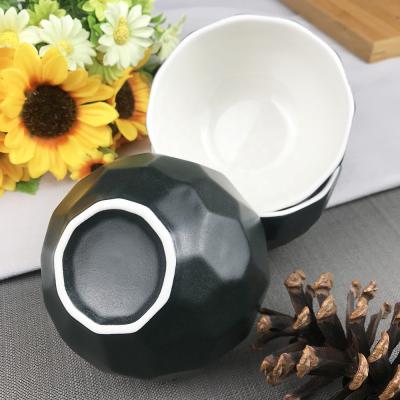 China 4.5 Inch Matte Color Matte Color Viable Classic Black Durable Porcelain Bowls Modern Home Restaurant Home Hotel Use for sale